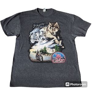 Sturgis Wolf Follow your Dream Graphic Biker Tshirt sz L